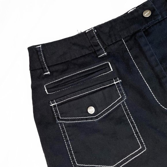 y2k Basic Black Cargo Skater Girl Skirt - Picture 2 of 4